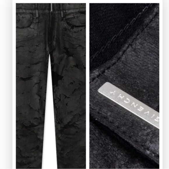 GIVENCHY Crackled Paint Denim Slim Paint crackled integral zip denim 32 $1050 - Picture 1 of 12